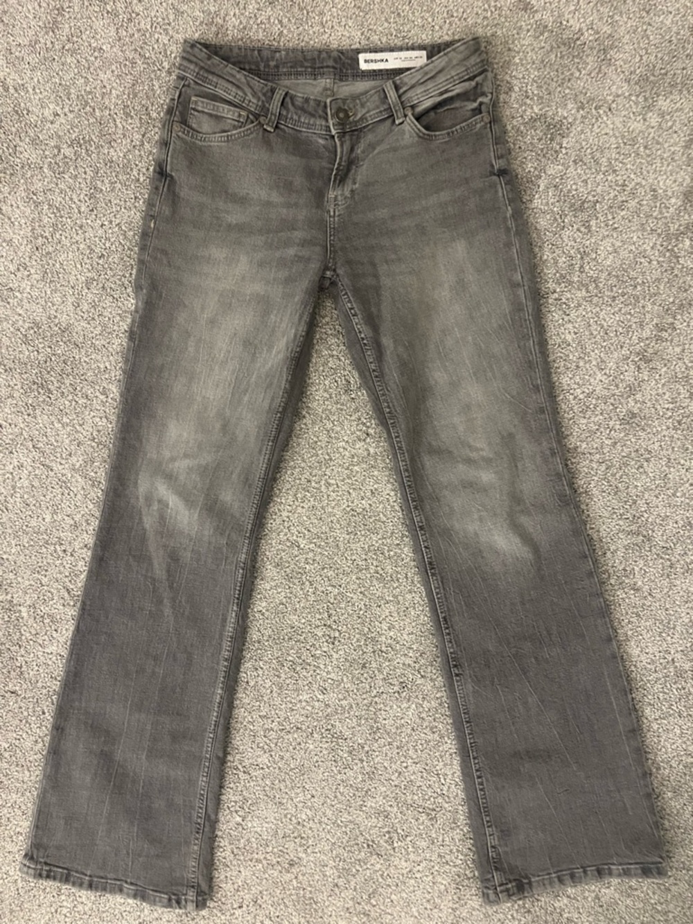 Bershka Low Waisted Bootcut Grey Jeans